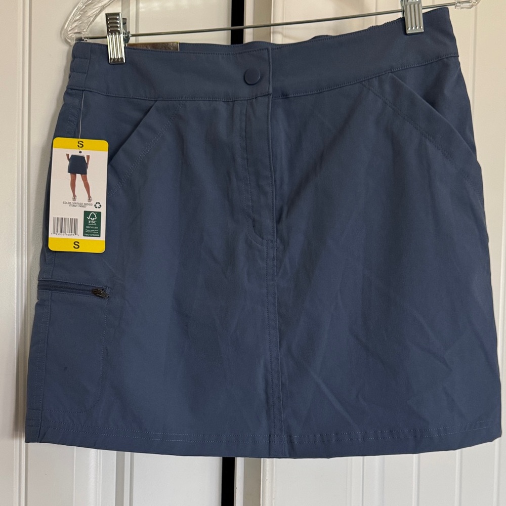 32 Degrees Blue Active Skort with Front Zip Pocket